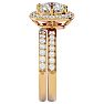 3 Carat Halo Diamond Bridal Set In 14 Karat Yellow Gold With 2 Carat Center Diamond Image-4