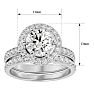 3 Carat Halo Diamond Bridal Set In 14 Karat White Gold With 2 Carat Center Diamond Image-5