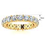 3 Carat Round Diamond Eternity Ring In 14 Karat Yellow Gold, Ring Size 8.5 Image-4