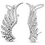Diamond Drop Earrings: 1/4 Carat Diamond Feather Cuff Earrings In White Gold Overlay.  Sells Out Immediately! Image-1