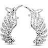 Diamond Drop Earrings: 1/4 Carat Diamond Feather Cuff Earrings In White Gold Overlay.  Sells Out Immediately! Image-2