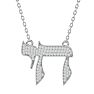 14 Karat White Gold 3/4 Carat Diamond Chai Necklace, 18 Inches Image-1