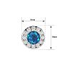 1 Carat Blue Diamond and Halo Diamond Stud Earrings In 14 Karat White Gold Image-5