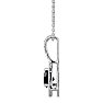 1/2 Carat Black Diamond and Halo Diamond Necklace In 14 Karat White Gold, 18 Inches Image-3