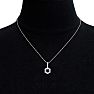 1/2 Carat Black Diamond and Halo Diamond Necklace In 14 Karat White Gold, 18 Inches Image-6