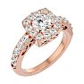 2 1/2 Carat Halo Diamond Engagement Ring In 14 Karat Rose Gold Image-2