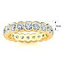 2.40 Carat Round Moissanite Bezel Set Eternity Ring In 14 Karat Yellow Gold, Ring Size 5.5 Image-4