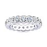 2.55 Carat Round Moissanite Bezel Set Eternity Ring In Platinum, Ring Size 6.5 Image-1