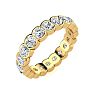 2.40 Carat Round Diamond Bezel Set Eternity Ring In 14 Karat Yellow Gold, Ring Size 5 Image-2