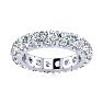 4 Carat Round Moissanite Eternity Ring In 14 Karat White Gold, Ring Size 9 Image-1