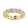 4 Carat Round Moissanite Eternity Ring In 14 Karat Yellow Gold, Ring Size 8 Image-1