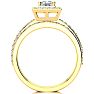 1 Carat Princess Cut Pave Halo Diamond Bridal Set in 14k Yellow Gold Image-2