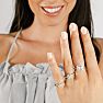 1 Carat Princess Cut Pave Halo Diamond Bridal Set in 14k Yellow Gold Image-3