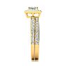 1 Carat Princess Cut Pave Halo Diamond Bridal Set in 14k Yellow Gold Image-4