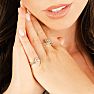 1 Carat Princess Cut Pave Halo Diamond Bridal Set in 14k Yellow Gold Image-7