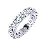 4 Carat Round Moissanite Eternity Ring In Platinum, Ring Size 5.5 Image-2