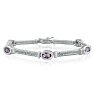 Amethyst Gemstone Jewelry: 2.25ct Rope Style Amethyst Gemstone Bracelet in Sterling Silver | Silver Jewelry Image-1