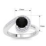 Modern Asymmetrical Round Brilliant 2 Carat Black Diamond Engagement Ring In 14K White Gold Image-5