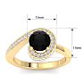 Modern Asymmetrical Round Brilliant 2 Carat Black Diamond Engagement Ring In 14K Yellow Gold Image-5