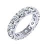 5 Carat Round Moissanite Eternity Ring In 14 Karat White Gold, Ring Size 4.5 Image-2