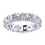 5 Carat Round Diamond Eternity Ring In 14 Karat White Gold, Ring Size 6.5 Image-1