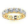 5 Carat Round Diamond Eternity Ring In 14 Karat Yellow Gold, Ring Size 6.5 Image-1