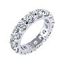 5 Carat Round Diamond Eternity Ring In 14 Karat White Gold, Ring Size 5 Image-2