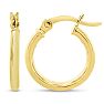 14MM Classic Hoop Earrings In 14 Karat Yellow Gold Over Sterling Silver Image-1