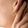 14MM Classic Hoop Earrings In 14 Karat Yellow Gold Over Sterling Silver Image-6