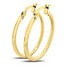25MM Classic Hoop Earrings In 14 Karat Yellow Gold Over Sterling Silver.  Perfect 1 Inch Size For Every Day! Image-2