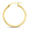 25MM Classic Hoop Earrings In 14 Karat Yellow Gold Over Sterling Silver.  Perfect 1 Inch Size For Every Day! Image-3