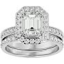2 1/2 Carat Emerald Cut Diamond Bridal Set In 14 Karat White Gold Image-1