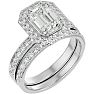 2 1/2 Carat Emerald Cut Diamond Bridal Set In 14 Karat White Gold Image-2