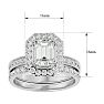 2 1/2 Carat Emerald Cut Diamond Bridal Set In 14 Karat White Gold Image-5
