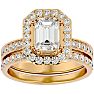 2 1/2 Carat Emerald Cut Diamond Bridal Set In 14 Karat Yellow Gold Image-1