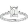 2 Carat Emerald Cut Diamond Engagement Ring In 14 Karat White Gold Image-1