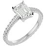 2 Carat Emerald Cut Diamond Engagement Ring In 14 Karat White Gold Image-2