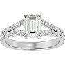 2 Carat Emerald Cut Diamond Engagement Ring In 14 Karat White Gold Image-1