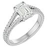 2 Carat Emerald Cut Diamond Engagement Ring In 14 Karat White Gold Image-2