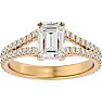 2 Carat Emerald Cut Diamond Engagement Ring In 14 Karat Yellow Gold Image-1