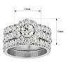 4 1/4 Carat Round Shape Diamond Bridal Set With Two Bands In 14 Karat White Gold Image-6
