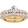 2 1/2 Carat Round Shape Diamond Bridal Set In 14 Karat Yellow Gold Image-1