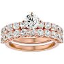 2 1/2 Carat Round Shape Diamond Bridal Set In 14 Karat Rose Gold Image-1