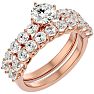 2 1/2 Carat Round Shape Diamond Bridal Set In 14 Karat Rose Gold Image-2