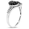 0.61 Carat Black and White Diamond Cocktail Ring In Sterling Silver Image-2