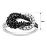 0.61 Carat Black and White Diamond Cocktail Ring In Sterling Silver Image-5