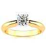 Round Engagement Rings, 1/2 Carat Round Diamond Engagement Ring Crafted In 14K Yellow Gold Image-1