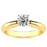 Round Engagement Rings, 1/2 Carat Round Diamond Engagement Ring Crafted In 14K Yellow Gold Image-1