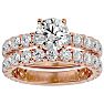 3 1/2 Carat Round Diamond Bridal Set In 14 Karat Rose Gold Image-1