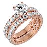 3 1/2 Carat Round Diamond Bridal Set In 14 Karat Rose Gold Image-2